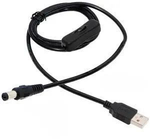 USB Power Switch Extension Cable USB 2.0 Male to DC 5.5x2.1mm Male with On/Off Power Switch Button DC 5V Power Extension Cable 1.0M
