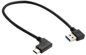 USB 3.0 to USB C 90 Degree Right Angled Data Extension Cable for Tablet Mobile Phone Hard Disk Drive 30cm