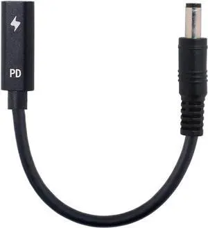 USB C to DC 20V 5.5x2.1mm PD 65W Charge Cable Type-C Female Input to DC Output for Laptop