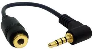 Headphone/Audio Extension Cable,4 Pole 3.5mm Male to 3.5mm Female Audio Stereo Headphone 90 Degree Angled Extension Cable 10cm Headphone/Audio Extension Cable,4 Pole 3.5mm Male to 3.5mm Female Audio Stereo Headphone 90 Degree Angled Extension Cable 10cm