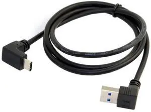 USB C to USB 3.0 90 Degree UP Angled Data Extension Cable for Tablet Mobile Phone Hard Disk Drive
