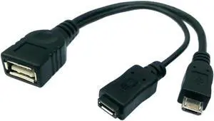 USB Male to USB 2.0 Female OTG Cable with Micro USB Auxiliary Power Supply(can only Charge External Devices)