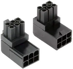 2 Pack ATX 6Pin 90 Degree Angled GPU Graphics Card Power Connector Adapter