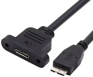 USB 3.0 Micro-B Male to Female Screw Mount Type Extension Cable