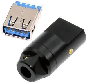 USB 3.0 DIY Connector Aluminum Alloy USB 3.0 Type A Female Socket Port Repair Replacement Solder Adapter for OD 6.0mm Cable USB 3.0 DIY Connector Aluminum Alloy USB 3.0 Type A Female Socket Port Repair Replacement Solder Adapter for OD 6.0mm Cable