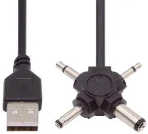 4 in 1 DC 5V 5.5x2.1mm 4.0x1.7mm Mono 3.5mm 2.5mm to USB 2.0 Power Plug Barrel Connector Charge Cable 1.5M