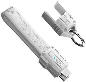 5.12 Inch USB C Short Flat Cable,Support PD 240W/80Gbps/8K@60Hz Video/OTG Compatible with Thunderbolt3/4 with Storage Case White