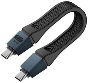 USB C Short Flat Cable, USB 5.0 Type C Male to Female Extension Cable Support 80Gbps Data Transfer PD 240W Fast Charging 16K/8K/5K Video Output 0.42FT/13cm