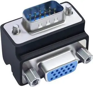 90 Degree VGA Right Angle Adapter 15 Pin Male to Female Extension Converter Coupler 90 Degree VGA Right Angle Adapter 15 Pin Male to Female Extension Converter Coupler