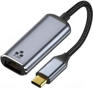 USB C to 2.5Gbps Ethernet Adapter,USB 3.1 Type C to RJ45 2500Mbps GBE Gigabit Ethernet Network LAN Cable Adapter for Laptop