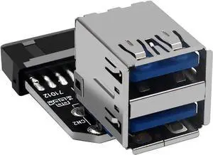 USB 3.0 19/20Pin to 2* USB A Connector Male to Female Adapter Header Support Chassis Front (PH21)
