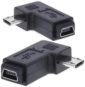 2 Pack Mini USB Female to Micro USB Male 90 Degree Left/Right Angled Data Sync Power Connector Adapter 2 Pack Mini USB Female to Micro USB Male 90 Degree Left/Right Angled Data Sync Power Connector Adapter