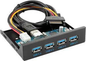USB 3.0 HUB 4 Ports Front Panel to Motherboard 20Pin Adapter with SATA Power Cable for 3.5" Floppy Bay Disk Drive Caddy
