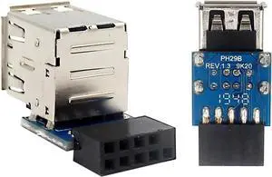 PH29 USB2.0 9Pin to Dual A Port Adapter Built-in USB Support for Desktop Motherboard (PH29B) PH29 USB2.0 9Pin to Dual A Port Adapter Built-in USB Support for Desktop Motherboard (PH29B)