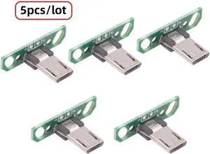5 Pack USB 2.0 DIY Connector,Long Micro USB 2Pin Male Plug Port Repair Replacement Solder Adapter 5 Pack USB 2.0 DIY Connector,Long Micro USB 2Pin Male Plug Port Repair Replacement Solder Adapter