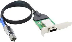 Mini SAS HD SFF-8644 Male to SFF-8088 Female Adapter Cable, 0.5m/19.6in High-Speed Server Converter Cable Mini SAS HD SFF-8644 Male to SFF-8088 Female Adapter Cable, 0.5m/19.6in High-Speed Server Converter Cable