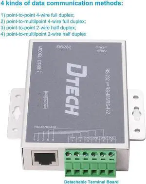 DTECH Bi-Directional Active RS232 to RS485 RS422 Serial Converter with Surge Protection 600W 15KV ESD DB9 to RJ45 Phoenix Contacts Adapter Power Supply TX RX LEDs for Long Haul Data Communication DTECH Bi-Directional Active RS232 to RS485 RS422 Serial Converter with Surge Protection 600W 15KV ESD DB9 to RJ45 Phoenix Contacts Adapter Power Supply TX RX LEDs for Long Haul Data Communication