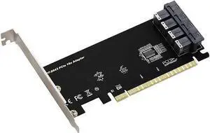 PCIe 3.0 x16 to U.2 (SFF-8643) NVMe Expansion Card \u2013 4/2/1 Port Adapter for U.2 SSDs, Compatible with PCIe x8/x16 Slots (4 Ports)