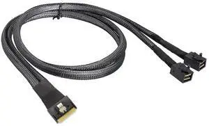 Mini SlimSAS SFF-8654 8i 4.0 to Dual SAS HD 8643 Cable \u2013 32AWG 24G High-Speed Anti-Misdirection Server Interconnect (0.5M) Mini SlimSAS SFF-8654 8i 4.0 to Dual SAS HD 8643 Cable \u2013 32AWG 24G High-Speed Anti-Misdirection Server Interconnect (0.5M)