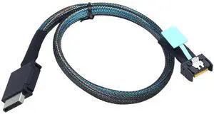 PCIe MCIO Slimline SFF 8654 4i to Oculink SFF 8611 4i Server Cable \u2013 24Gbps High Speed Data Harness, 85 Ohm Impedance (1M)