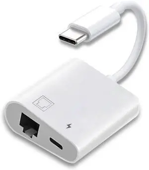 2 in 1 USB C to RJ45 100Mbps Networking Adapter with PD 24W Charge for Laptop Tablet Phone 2 in 1 USB C to RJ45 100Mbps Networking Adapter with PD 24W Charge for Laptop Tablet Phone