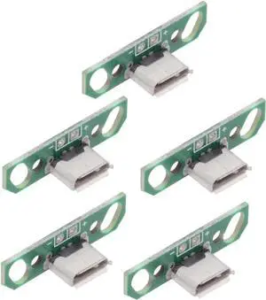 5 Pack USB 2.0 DIY Connector,Micro USB 2Pin Female Socket Port Repair Replacement Solder Adapter with Flange 5 Pack USB 2.0 DIY Connector,Micro USB 2Pin Female Socket Port Repair Replacement Solder Adapter with Flange