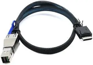 4i SFF-8611 to SAS SFF-HD 8644 4i Cable, 12Gbps High-Speed Server Data Cable Compatible with RAID Controller, Workstation, Storage Expansion (0.5M/19.68in)