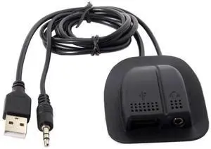 USB 2.0 Type A/Audio 3.5mm Male to Female Backpack Charge Data Extension Cable for Outdoor Travel Camping