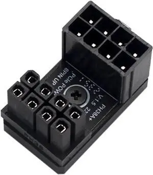 PH38 CPU 8P Power Adapter with Heatsink Male to Female Header 180 Degree Socket Buckle for Desktop Chassis CPU Wiring Beautification (PH38A-C2 Black, 1piece) PH38 CPU 8P Power Adapter with Heatsink Male to Female Header 180 Degree Socket Buckle for Desktop Chassis CPU Wiring Beautification (PH38A-C2 Black, 1piece)