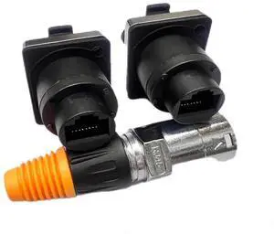 RJ45 Shielded Panel Mount Connector Waterproof Cat6/Cat5e Ethernet Female to Female Coupler, 8P8C Network Socket with Gold-Plated Contacts and Thermoplastic Housing (1) RJ45 Shielded Panel Mount Connector Waterproof Cat6/Cat5e Ethernet Female to Female Coupler, 8P8C Network Socket with Gold-Plated Contacts and Thermoplastic Housing (1)