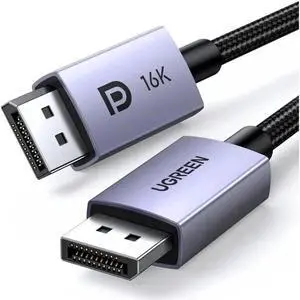 UGREEN DisplayPort Cable 2.1 [VESA Certified] DP2.0 40Gbps Support 16K@30Hz 8K@240Hz 4K@240Hz HDR, HDCP, DSC 1.2a, Braided Display Port Cable Cord Compatible FreeSync G-Sync Video Card Monitor, 3.3FT