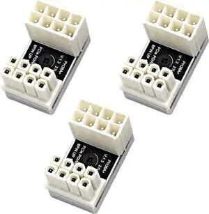 PH38 CPU 8P Power Adapter with Heatsink Male to Female Header 180 Degree Socket Buckle for Desktop Chassis CPU Wiring Beautification (PH38A-C2 Silver, 3pcs) PH38 CPU 8P Power Adapter with Heatsink Male to Female Header 180 Degree Socket Buckle for Desktop Chassis CPU Wiring Beautification (PH38A-C2 Silver, 3pcs)