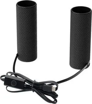 Heated Motorcycle Handlebar Grips Dual-Wire Switch with USB-C PD Fast Charging, 5 Temperature Levels, Memory Function, Waterproof Silicone Design, Fits 28-34mm Bars