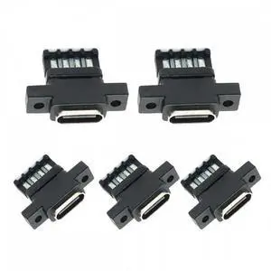 5pcs/set DIY OEM Type C Female Socket Connector to 6Pin PCBA Pinout Vertical Scew Mount Type DC 5V/20V PD Power 5pcs/set DIY OEM Type C Female Socket Connector to 6Pin PCBA Pinout Vertical Scew Mount Type DC 5V/20V PD Power