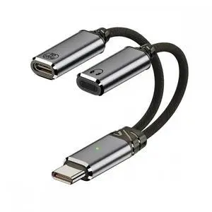 USB-C Type-C Male to 8P Female Audio DAC AUX Music 16bit 48kHz & 100W PD Power Cable for Laptop Tablet Phone