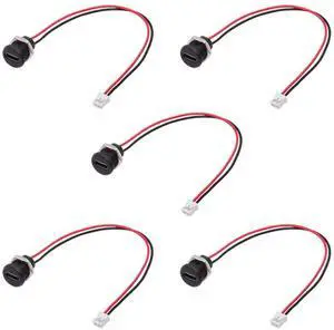5pcs/set DIY OEM Type C Female Socket to 2Pin Header Cable Pitch=2.0mm Panel Mount Type DC 5V Power