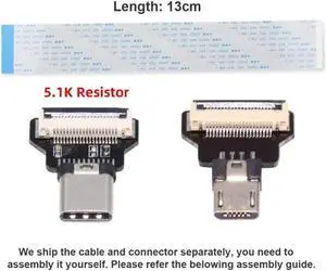OTG USB-C Type-C Male Host to 5Pin Micro USB 2.0 Male Target Data Flat Slim FPC Cable 13cm for FPV Disk Phone Laptop OTG USB-C Type-C Male Host to 5Pin Micro USB 2.0 Male Target Data Flat Slim FPC Cable 13cm for FPV Disk Phone Laptop