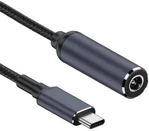 DC Jack 5.5X2.1mm Input to USB-C Type-C Power 100W Charge Cable for Laptop Phone PD9V 5V 20V