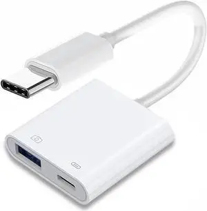 Type C USB-C to Standard Type-A USB3.0 Female with PD Power Charge Adapter Compatible with Macbook Laptop Tablet Phone