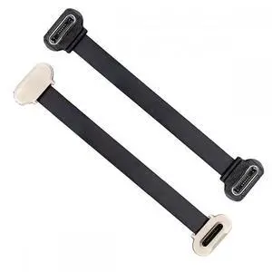 2pcs/lot Angled USB-C Type C to USB-C Ultra Slim Flat Power USB2.0 Data Cable 65W Fast Charge for Laptop Tablet Phone