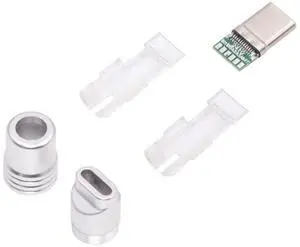 USB 3.1 Type-C Male Plug Connector Solder Type with Aluminum Alloy Shell Silver Customization for 4.0mm~6.0mm Cable USB 3.1 Type-C Male Plug Connector Solder Type with Aluminum Alloy Shell Silver Customization for 4.0mm~6.0mm Cable