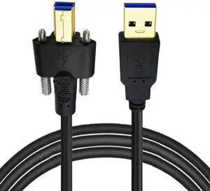 USB 3.0 Type-A Male to Type-B Thumbscrew Standard Male Mount Panel Type for Industrial Camera Robot Scanner Disk