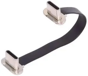 Angled USB-C Type C to USB-C Ultra Slim Flat Power USB2.0 Data Cable 65W Fast Charge for Laptop Tablet Phone