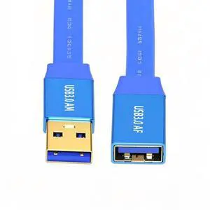 Ultra Flat Slim USB 3.0 Type-A Male to USB3.0 A Female Cable Extension Blue 5Gbps for Disk SSD Camera Data