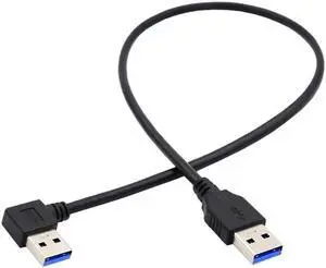 USB 3.0 Type-A Male to Straight 3.0 Type-A Male Data 5Gbps Cable 90 Degree Left Angled 40cm