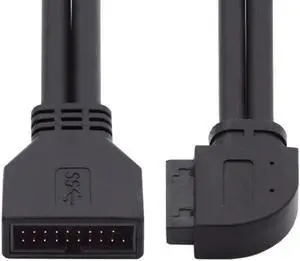 Right Angled USB 3.0 20Pin 19Pin Male to Female Extension 5Gbps Cable 90 Degree for Motherboard Mainboard
