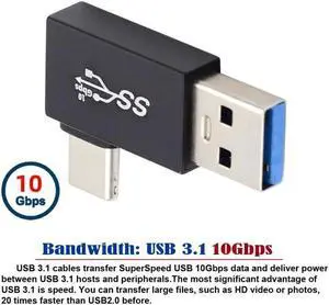 Right Angled USB3.0 Type A Male to USB 3.1 Type C Male Data 10Gbps Charge Adapter 90 Degree for Laptop Phone Right Angled USB3.0 Type A Male to USB 3.1 Type C Male Data 10Gbps Charge Adapter 90 Degree for Laptop Phone