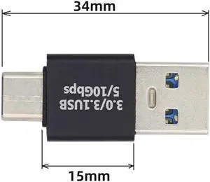 USB3.0 Type A Male to USB 3.1 Type C Male Data 10Gbps Charge Adapter for Laptop Phone USB3.0 Type A Male to USB 3.1 Type C Male Data 10Gbps Charge Adapter for Laptop Phone