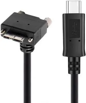 5Gbps USB-C Type-C Host to Micro USB3.0 Screw Mount 90 Degree Down Angled for Industrial Camera Storage