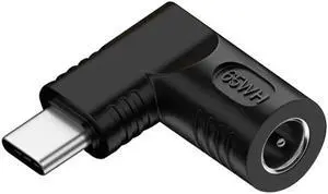 DC Jack 5.5x1.7mm Input to USB-C Type-C Angled 90 Degree Power Plug Charge Adapter for Laptop Phone